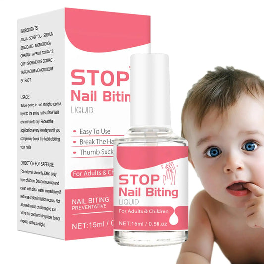 Bitter Nail Biting Stopper Solution 15ml – Non-Toxic for Kids Nail Biting Deterrent Peaceful Pleasures Health and Wellness