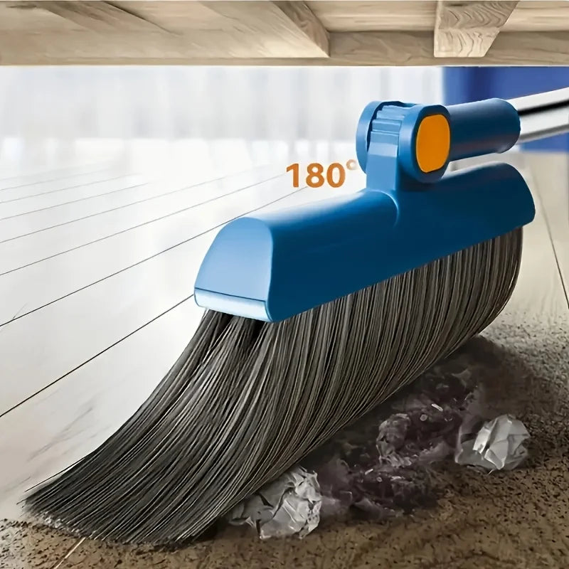 180° Rotary Broom & Dustpan Set | Long Handle, Hair Comb