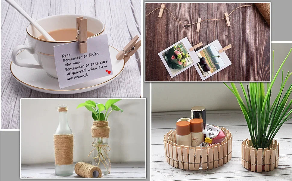 100pc Mini Wood Clothespins 25mm – Decorative Clothes Pegs