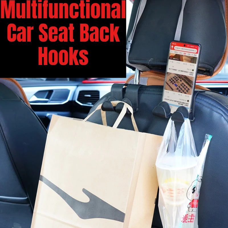 2/4Pcs Car Headrest Hooks Hanger for Bags Seat Back Organizer Holder Clips Auto Fastener Hooks Car Storage Interior Accessories Peaceful Pleasures Health and Wellness