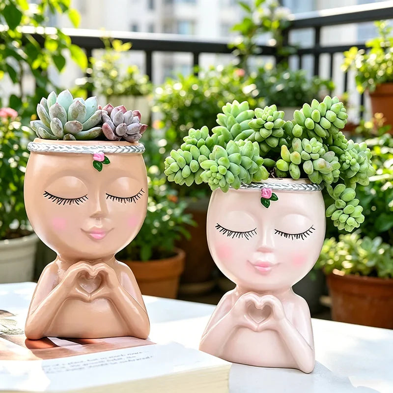 Love Girl Succulent Pot – Cute Unique Home Decor Flower Pot