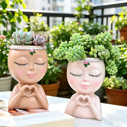 Love Girl Succulent Pot – Cute Unique Home Decor Flower Pot Decorative Plant Pot Peaceful Pleasures Health and Wellness