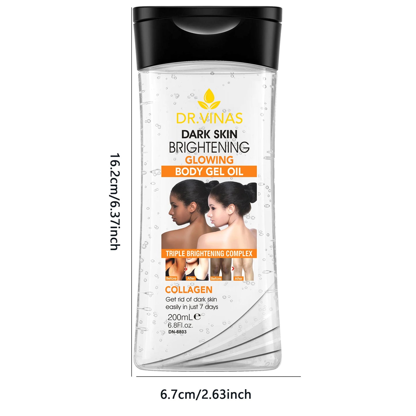 200ml WHITENING GLOWING BODY GEL OIL Body Essential Oil Skin Care Oil Moisturizing and Hydrating Care Suitable for All Seasons Peaceful Pleasures Health and Wellness