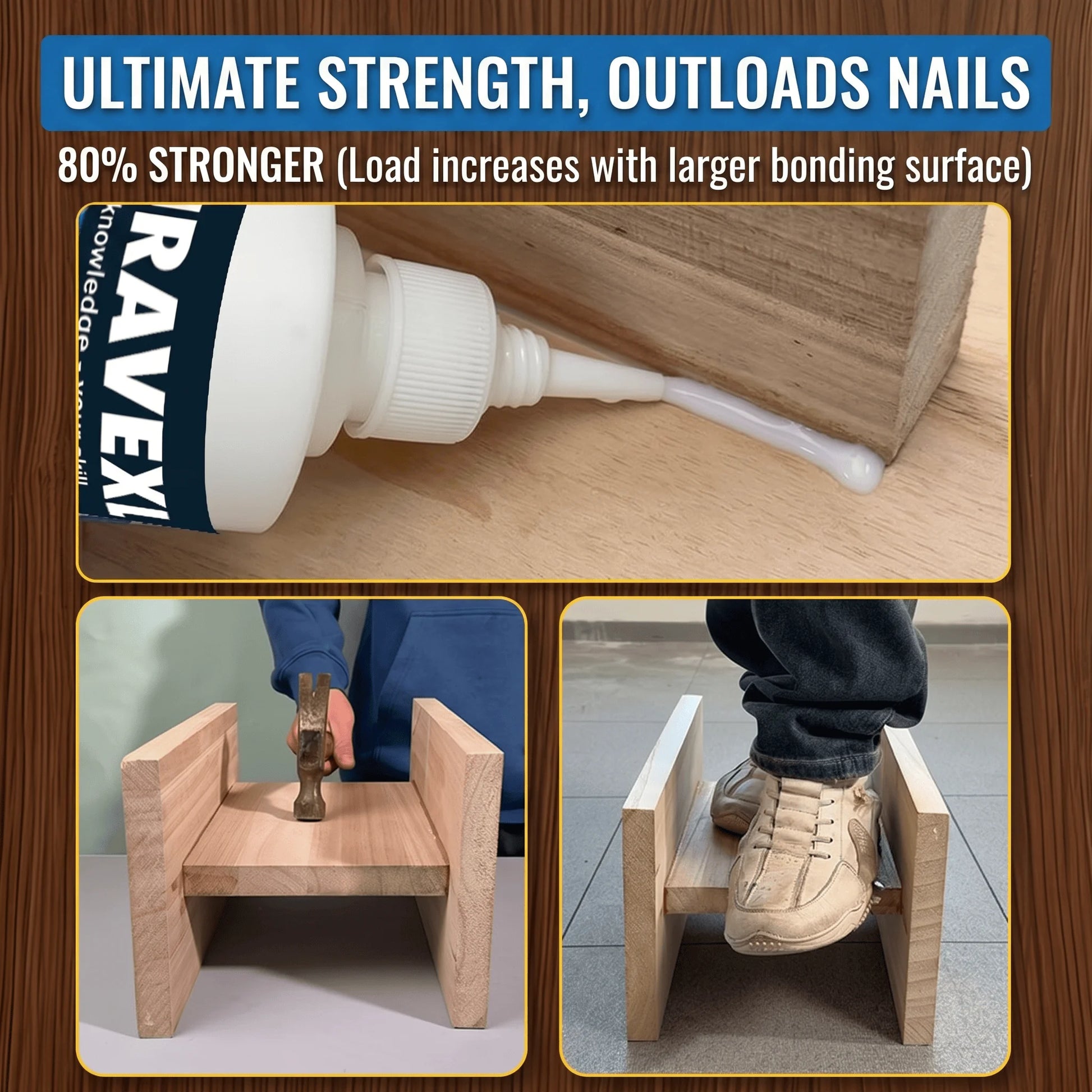 Fast Dry Wood Glue Strong Adhesive Heavy Duty Woodworking Furniture Repair DIY Crafts with Free Brush and Disposable Gloves Peaceful Pleasures Health and Wellness