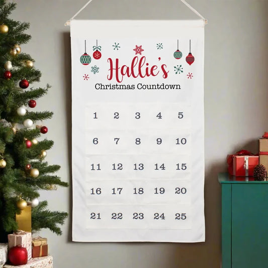 Personalized Christmas Advent Calendar with Pockets | Kids Gift Advent Calendar Peaceful Pleasures Health and Wellness