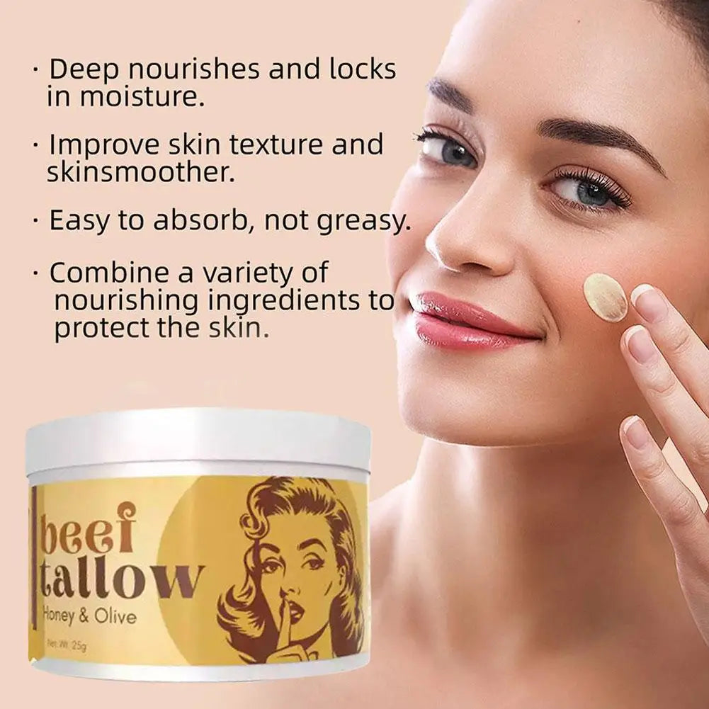 Whipped Beef Tallow & Honey Balm – 25g Natural Moisturizing Face Cream & Body Lotion, Fragrance-Free, Sensitive Skin Safe (1 or 2-Pack) Peaceful Pleasures Health and Wellness