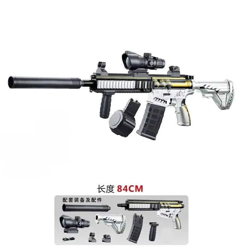 M416 Classic Manual Pull-Up Mode Elastic Gel Ball Launching Toy Gun Boy Outdoor Toy Holiday Christmas Gift Peaceful Pleasures Health and Wellness