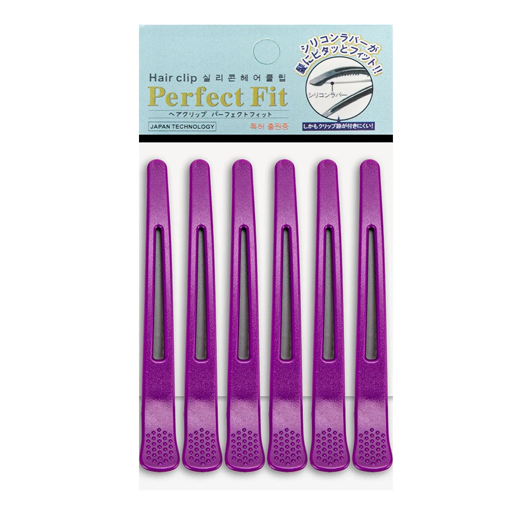 6pcs Professional Hair Clips Women Styling Sectioning Non-Slip Dividing Duckbill Hair Clips With Silicone Band No Crease Hair Peaceful Pleasures Health and Wellness purple