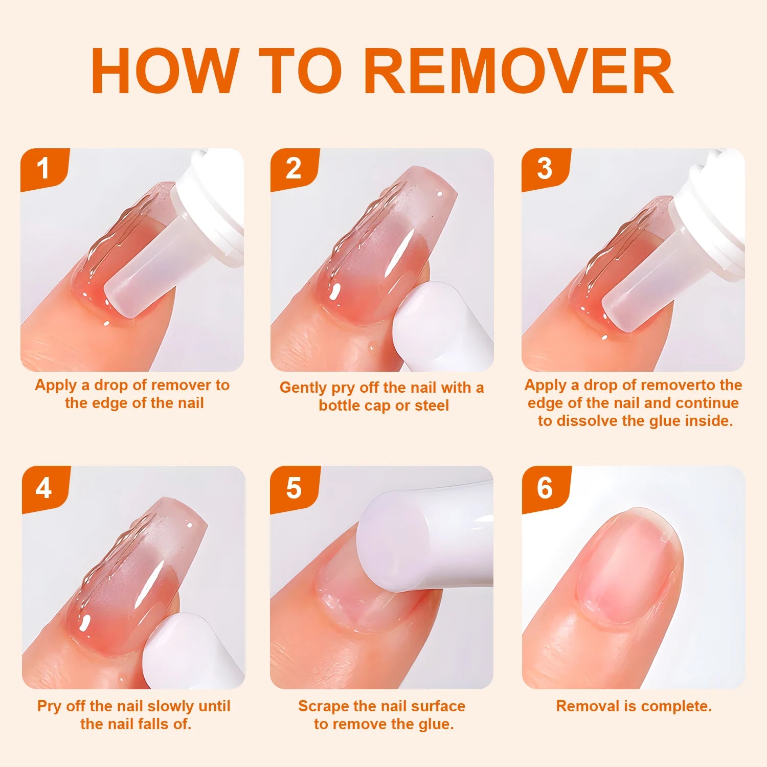 TWOING False Nail Tips Solid Adhesives Gel Remover Nail Liquid Easy To Soften Remover Press On Nails Gel Fake Tips Remover Tools Peaceful Pleasures Health and Wellness