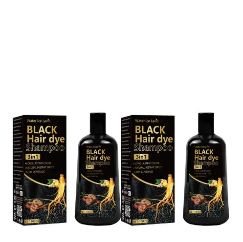 Black Hair Dye Shampoo 3-in-1 – Ginger & Biotin, Gray Coverage Peaceful Pleasures Health and Wellness Oil-control