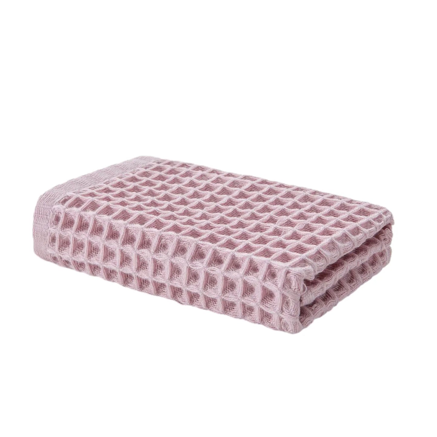 100% Cotton Waffle Weave Square Towel – Quick Dry & Lint Free Cotton Waffle Towel Peaceful Pleasures Health and Wellness Pink