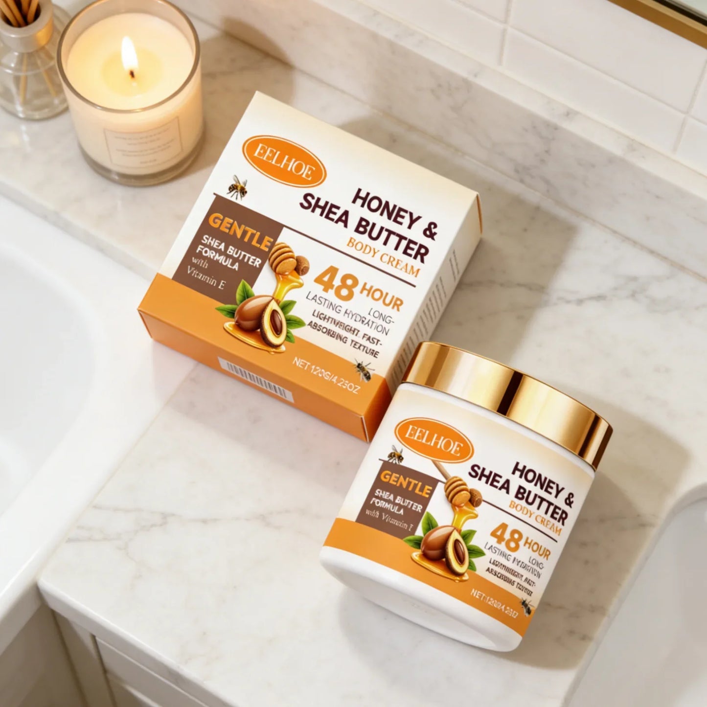 Eelhoe Honey Shea Butter Body Cream – 48-Hr Moisture | 120g