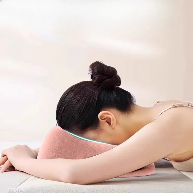 Face Rest Pillow for Beauty Salon Ergonomics Lying Down Pillow Memory Foam Breathable Head Support Pillow Snap Body Massage Peaceful Pleasures Health and Wellness Pink