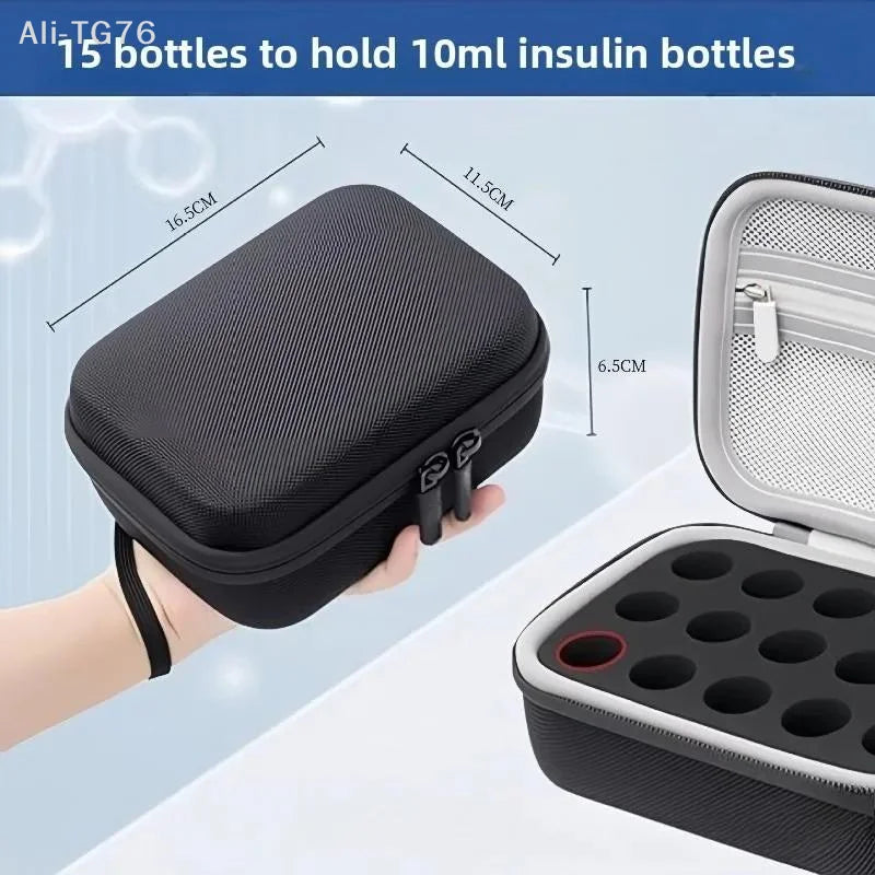 EVA Insulin Vial Storage Case – 15-Grid Waterproof Organizer