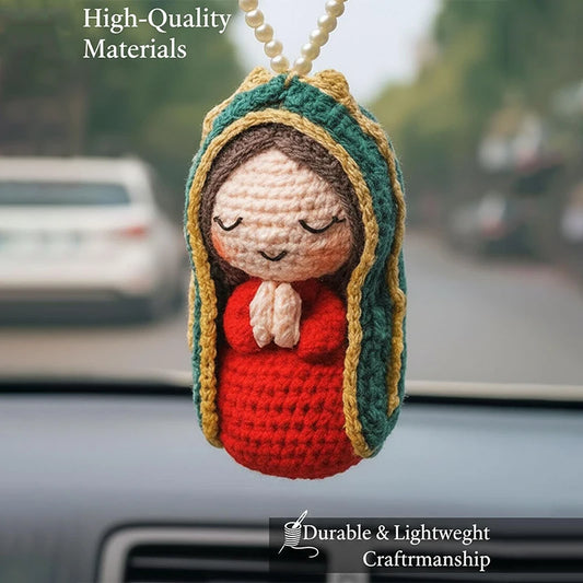 Virgin Mary Crochet Figurine | Car & Home Hanging Decor Religious Figurine Peaceful Pleasures Health and Wellness