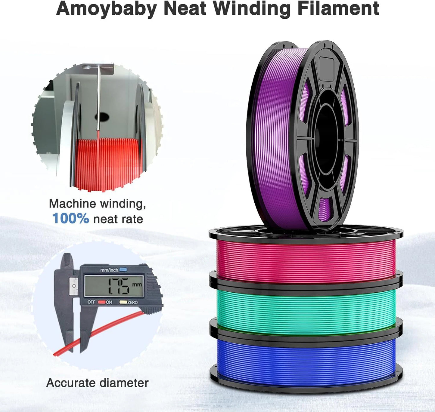 Silk PLA Filament 1.75mm 4-Color Bundle 250g – 3D Maliang