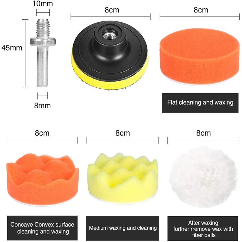 3" Car Polishing Pad Kit – Sponge & Wool Buffing Pads (5–39 Pack) Peaceful Pleasures Health and Wellness
