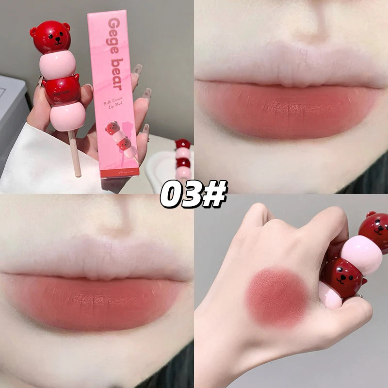 Gege Bear Velvet Matte Lip Mud – Peach Pink Liquid Lipstick