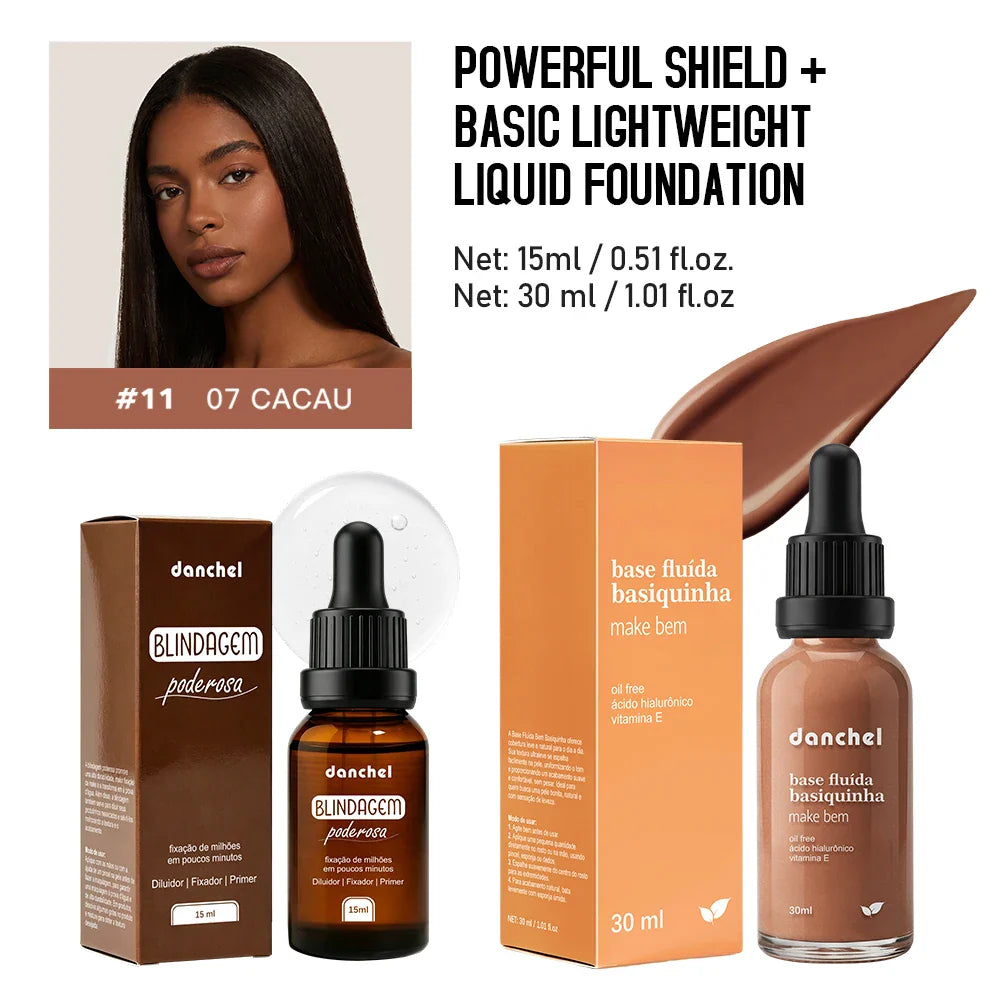 Primer & Liquid Foundation Makeup Set – Waterproof, Long-Lasting