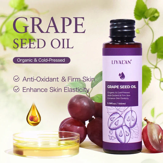 Organic Cold-Pressed Grape Seed Oil – 100ml Carrier Oil Peaceful Pleasures Health and Wellness