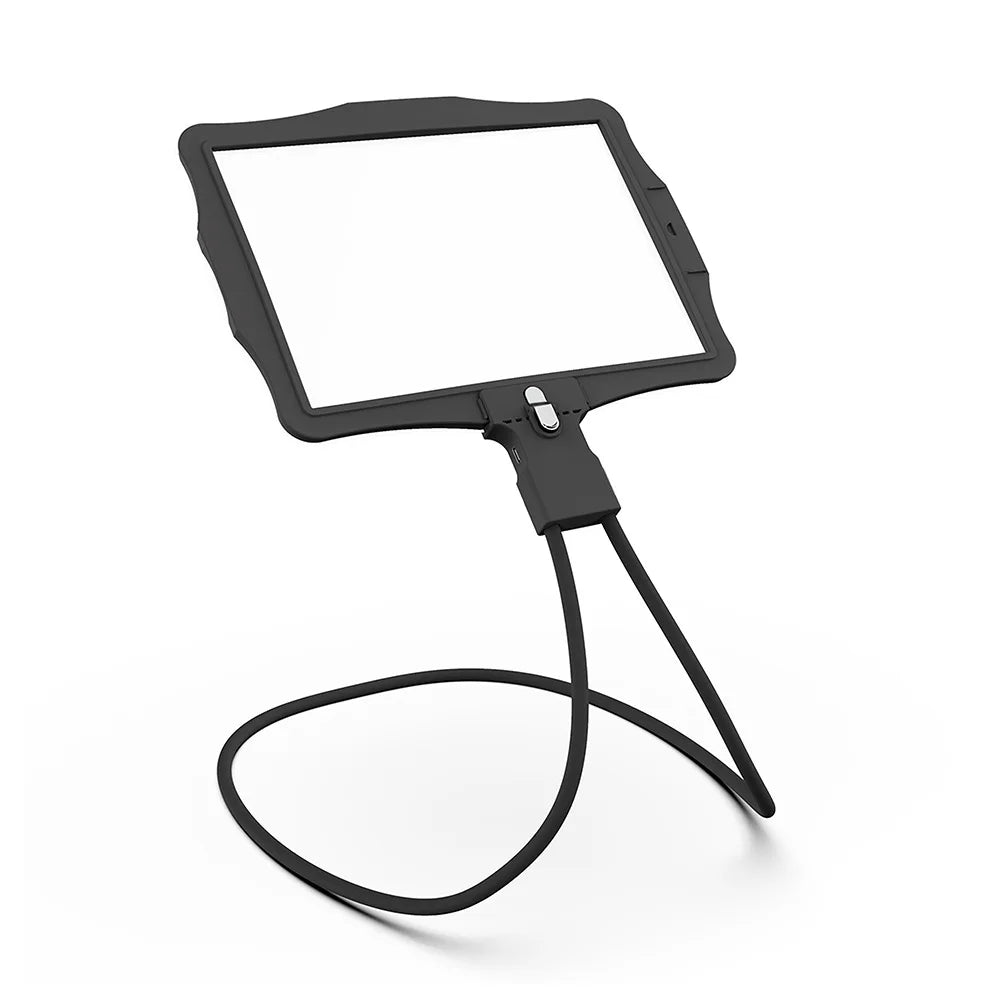 Hanging Neck Magnifying Glass Charging 50Led Horizontal and Vertical Switching Large Screen Reading Peaceful Pleasures Health and Wellness black