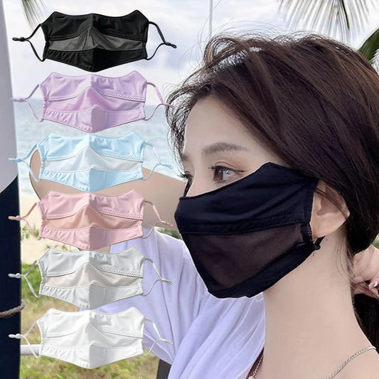Ice Silk UPF 50 Face Cover – Cooling UV Sun Protection Mask Cooling Sun Face Cover Oasis Select