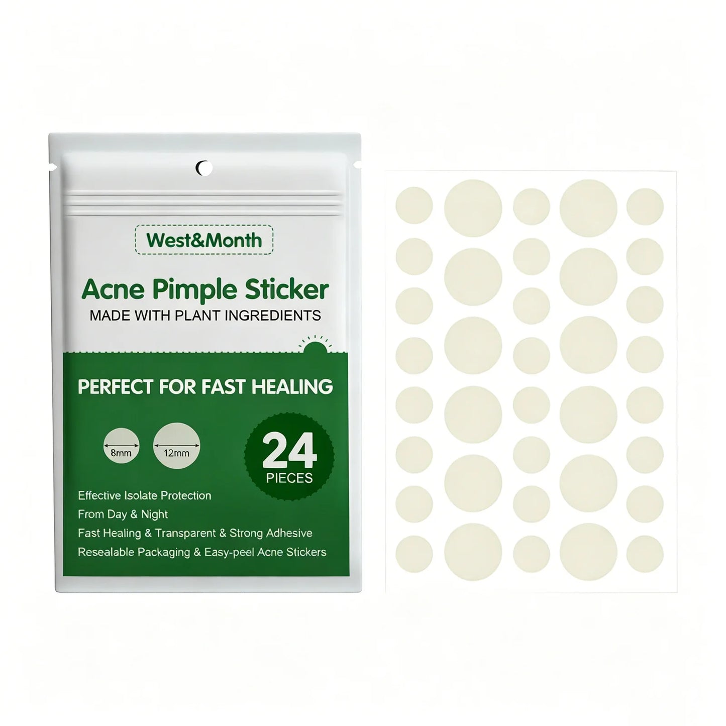 24PCS Hydrocolloid Acne Patches – Salicylic Acid & Glycerin