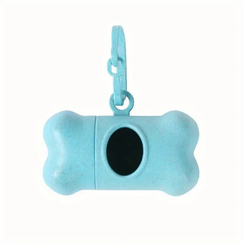Bone-Shaped Dog Poop Bag Dispenser with Leash Clip