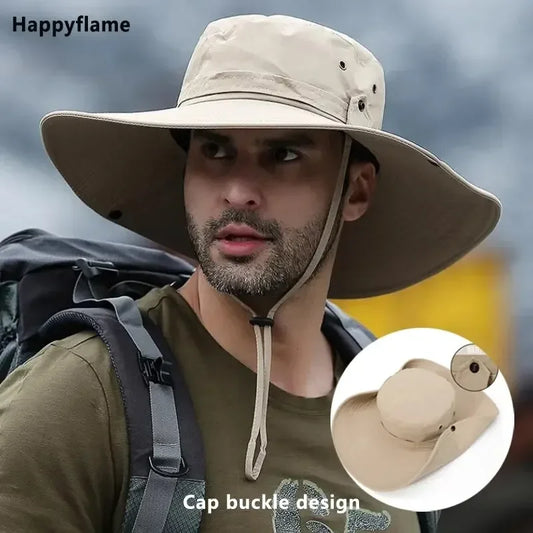 Summer Mountaineering Fishing Hat Men's UV Resistant Fisherman Large Peaceful Pleasures Health and Wellness