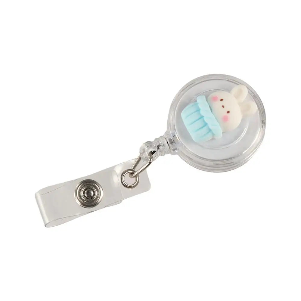 Cute ABS Card Holder Name Tag Nurse Doctor Cartoon ID Card Clips Retractable Badge Reel Badge Holder Name Card Holder Peaceful Pleasures Health and Wellness