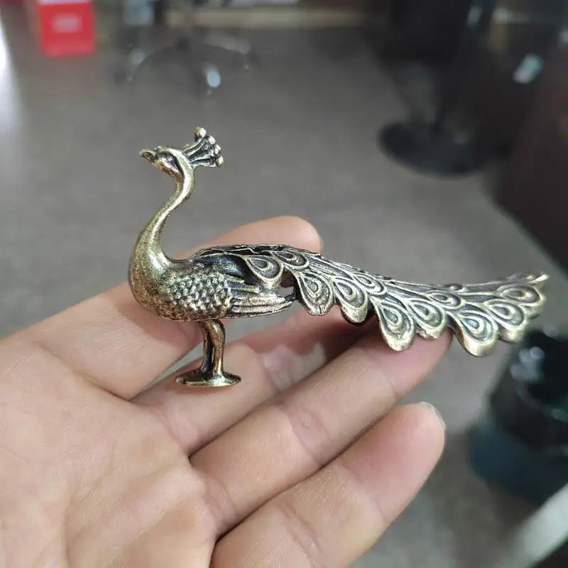 Brass Peacock Figurine | Chinese Style Home Decor Ornament