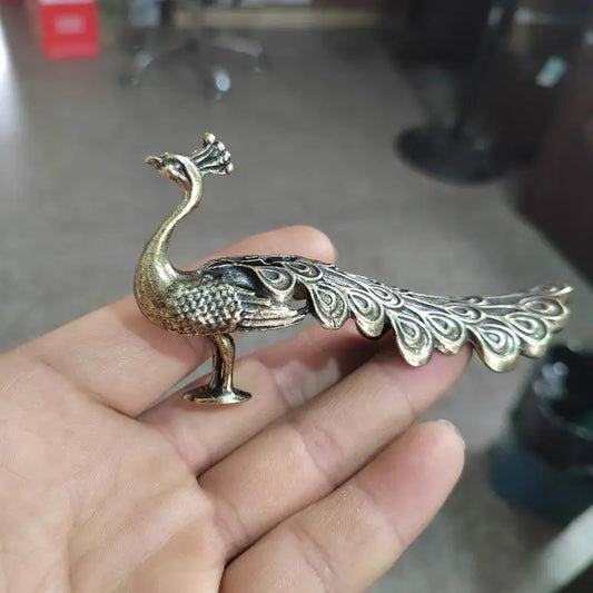 Brass Peacock Figurine | Chinese Style Home Decor Ornament Decorative Figurine Peaceful Pleasures Health and Wellness