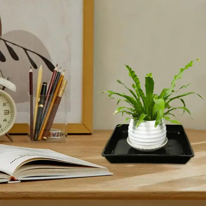 Plant Saucer Square Durable Flower Pot Indoor Outdoor Heavy Duty Tray Square Flowerpot Water Dish Home Decor for Gardening Peaceful Pleasures Health and Wellness