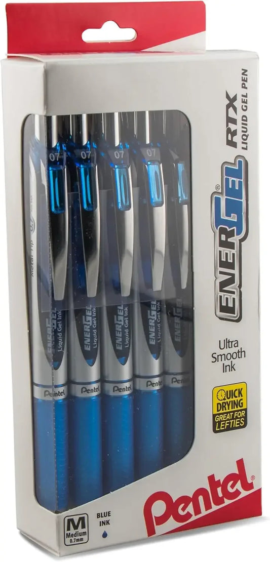 Smooth Writing Liquid Gel Pens, 0.7mm Medium Tip, Blue Ink, Pack of 12 with Comfort Grip Peaceful Pleasures Health and Wellness United States