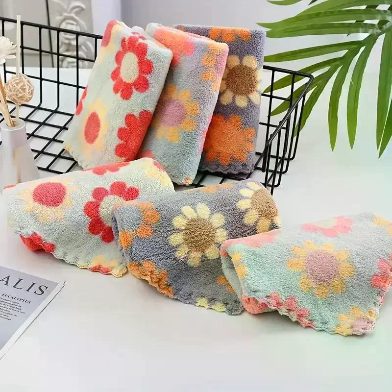 Coral Microfiber Dishcloths | Sunflower Kitchen Cleaning Cloths 5pk