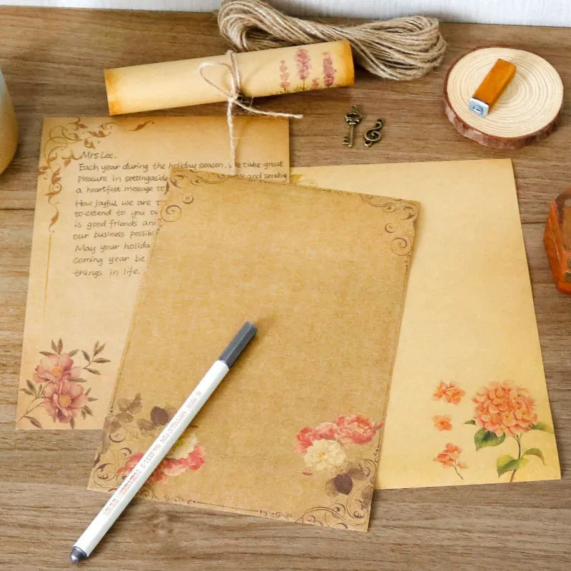 Retro Kraft Paper Stationery 8 Craft Design Styles Suitable Writing