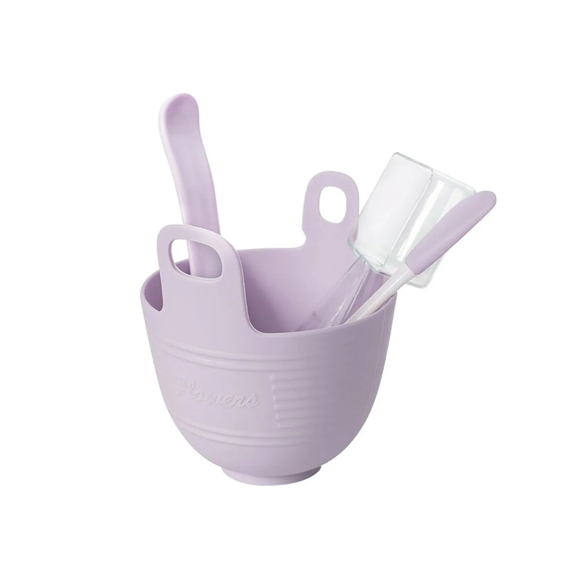 Silicon Mask Bowl Mixing Bowl Set DIY Homemade Face Mask with Double-Ended Massage Brush Peaceful Pleasures Health and Wellness Purple