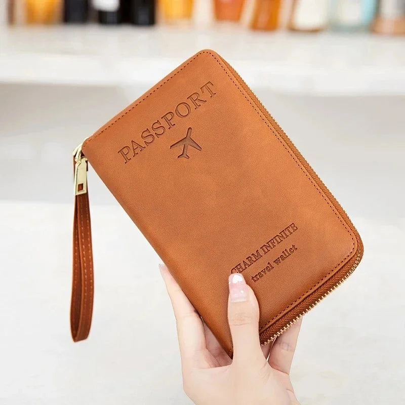 Travel Wallet Passport Holder with Wrist Strap & Card Organizer Travel Passport Wallet Peaceful Pleasures Health and Wellness