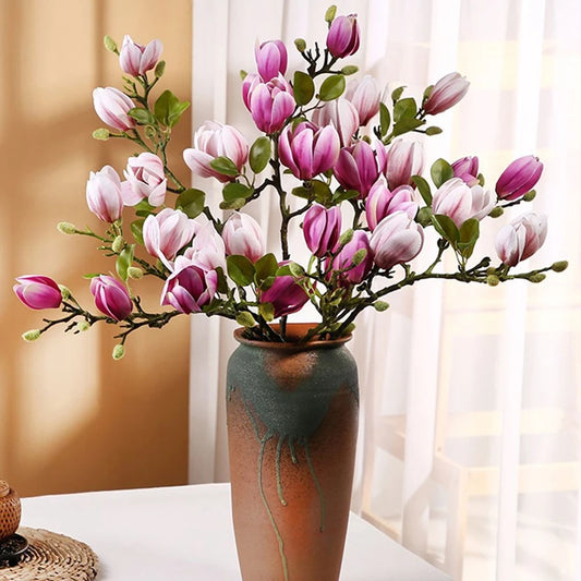 Silk Magnolia Artificial Bouquet – Wedding & Home Décor Flowers