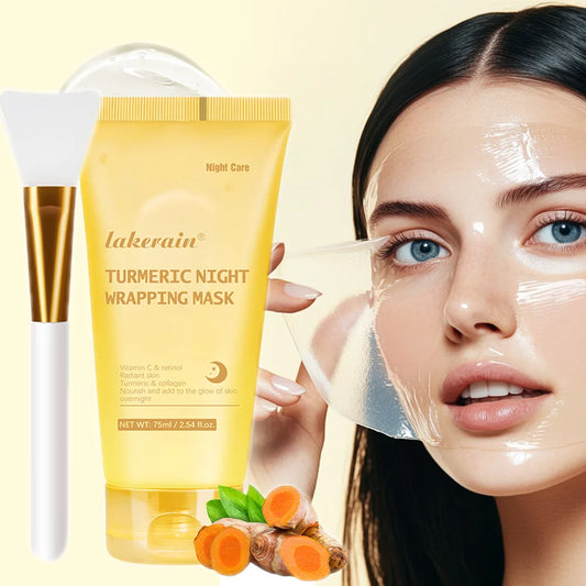 Kojic Acid Turmeric Overnight Wrapping Peel Off Mask Nourishes Hydrolyzed Collagen Glowing Skin Skin Firmnes Korean Skincare Peaceful Pleasures Health and Wellness
