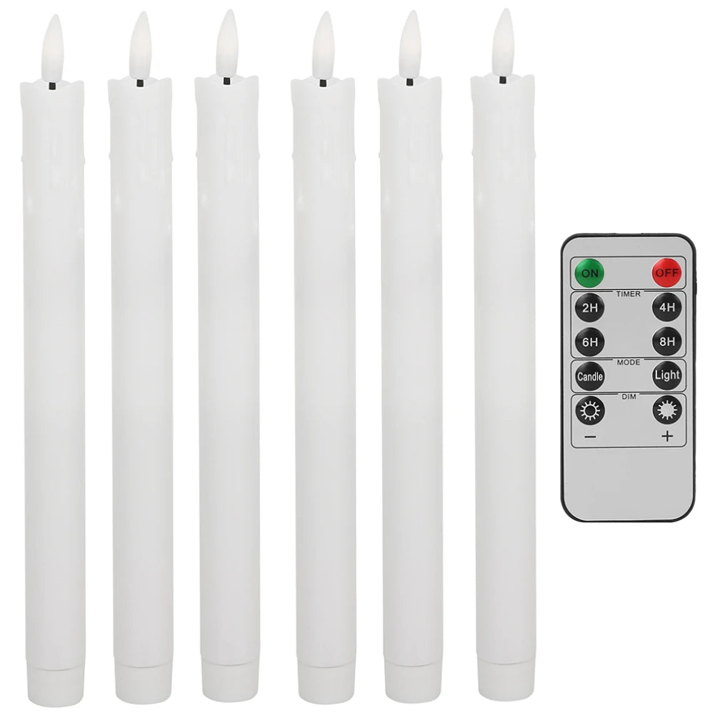 LED Flameless Taper Candles 11" Flickering | Remote & Timer
