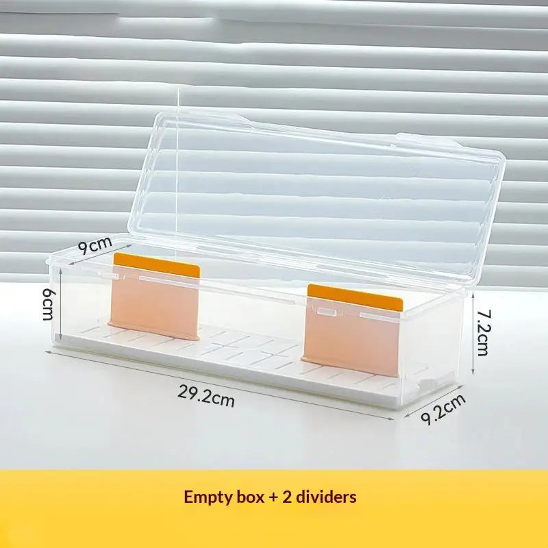Clear Trading Card Storage Box with Compartments | Large