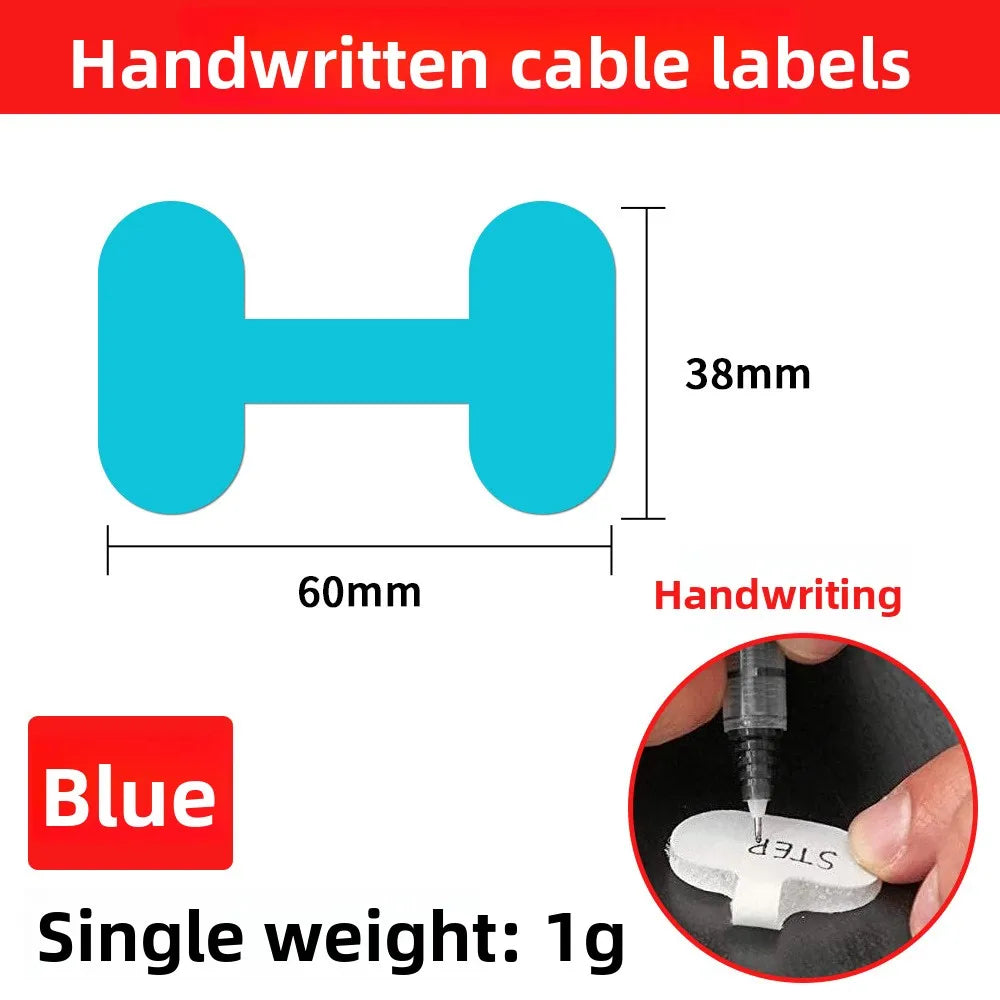 Writeable Self-Adhesive Cable Ties | Colorful Wire Organizer