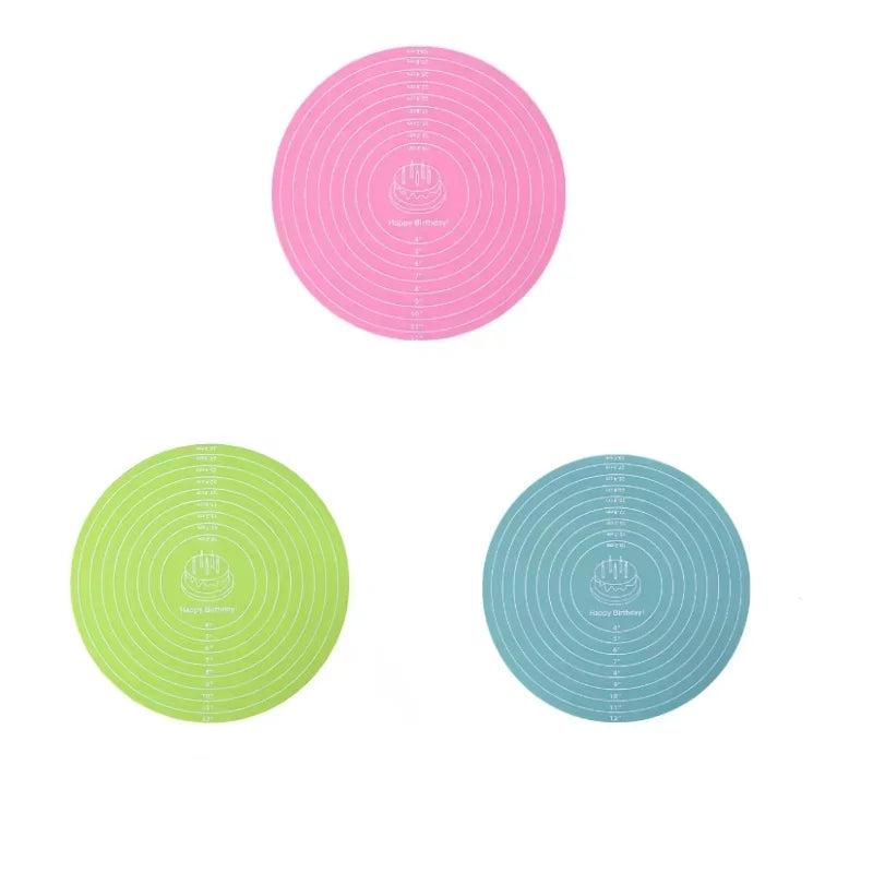 1/3Pcs Food-grade Silicone 30cm Circular Pad Kneading Mat Placemat Kitchen Baking High Temperature Resistant Non-Slip Dough Mat Peaceful Pleasures Health and Wellness 3pcs