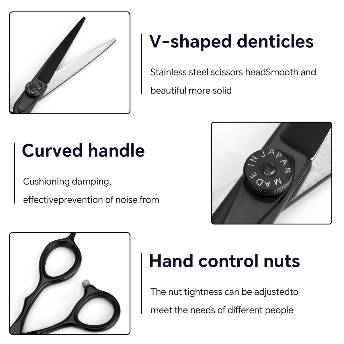 Purple Dragon 6 Professional Hair Scissors Set Stainless Steel Barber Cutting Shears Thinning Tool for Salon Use Peaceful Pleasures Health and Wellness