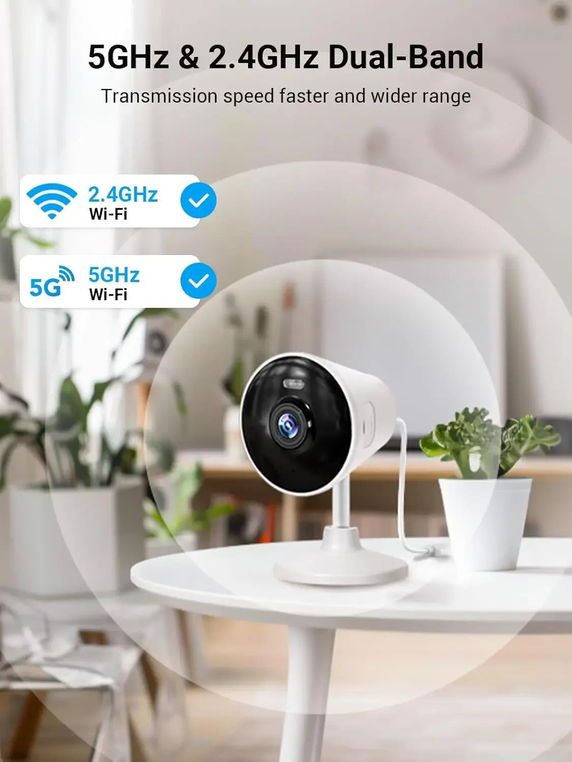 5G/2.4G WiFi Security Camera with Color Night Vision, 1080P HD, Motion Detection & 2-Way Audio for Home Monitoring Peaceful Pleasures Health and Wellness