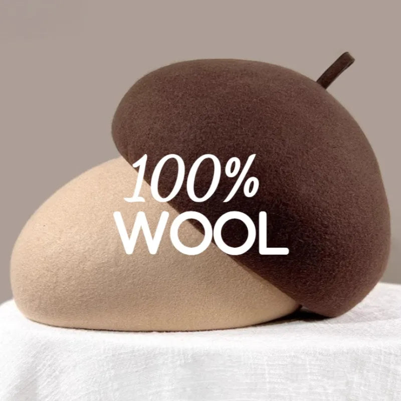 100% Wool Women's Winter Beret | French Painter Hat