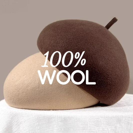 100% Wool Women's Winter Beret | French Painter Hat Wool Winter Beret Peaceful Pleasures Health and Wellness