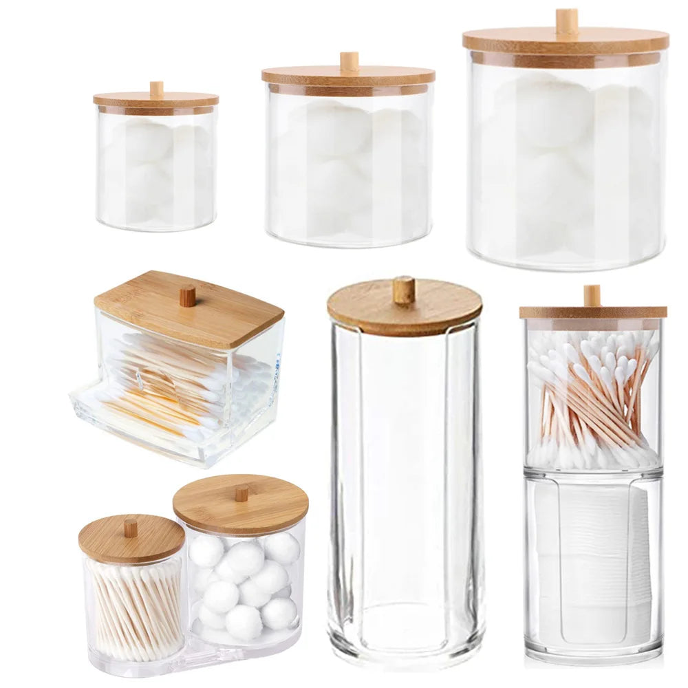 Makeup Cotton Pad Organizer Bathroom Storage Box For Cotton Swabs Cosmetics Jewelry Makeup Remover Pad Container box Peaceful Pleasures Health and Wellness