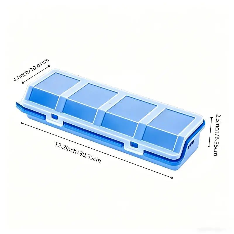 4-Compartment Plastic Screw & Parts Organizer Box with Lid